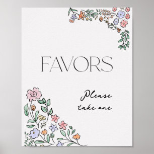 Farbenfrohe botanische Brautparty-Favoriten-Zeiche Poster