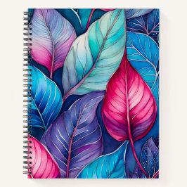 Farbenfrohe botanische Kunst-Spirale Notizbuch