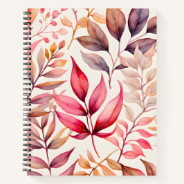 Farbenfrohe botanische Kunst-Spirale Notizbuch