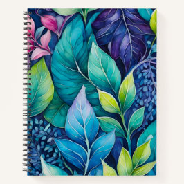 Farbenfrohe botanische Kunst-Spirale Notizbuch