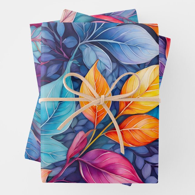 Farbenfrohe Botanische Kunstbekleidung Geschenkpapier Set (Von Creator hochgeladen)
