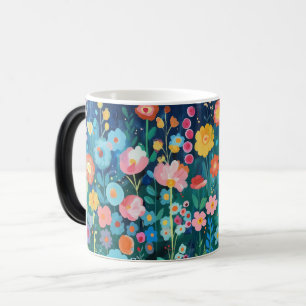 Farbenfrohe botanische Tasse