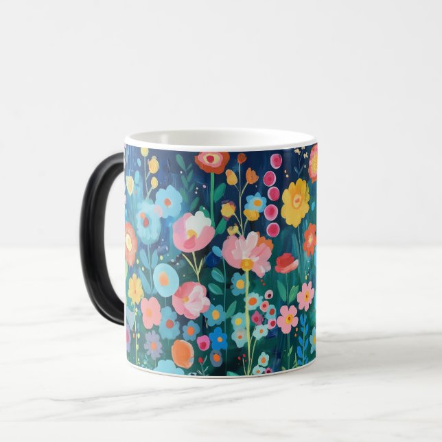 Farbenfrohe botanische Tasse (Vorderseite Links)