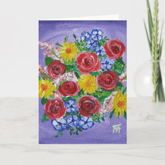 Farbenfrohe Bouquet - Grußkarte Karte