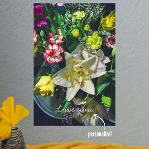 Farbenfrohe Bouquet mit Lilie Poster