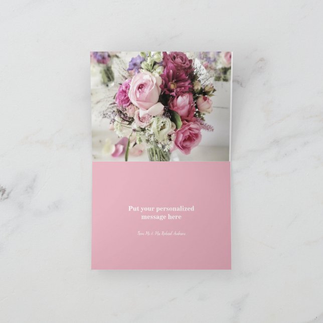 Farbenfrohe Bouquet von Blume Dankeskarte (Innenseite)