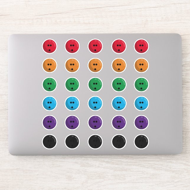 Farbenfrohe Bowling Balls-Aufkleber Aufkleber (Computer)