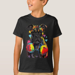 Farbenfrohe Boxer Hunde mit Boxhandschuhen Männer  T-Shirt