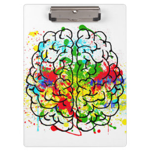 Farbenfrohe Brain Clipboard Klemmbrett