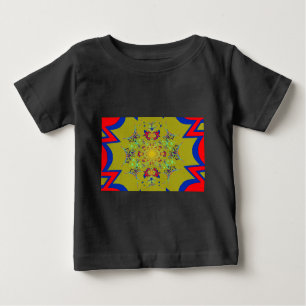 Farbenfrohe braune Damaskus Design Art Print Baby T-shirt
