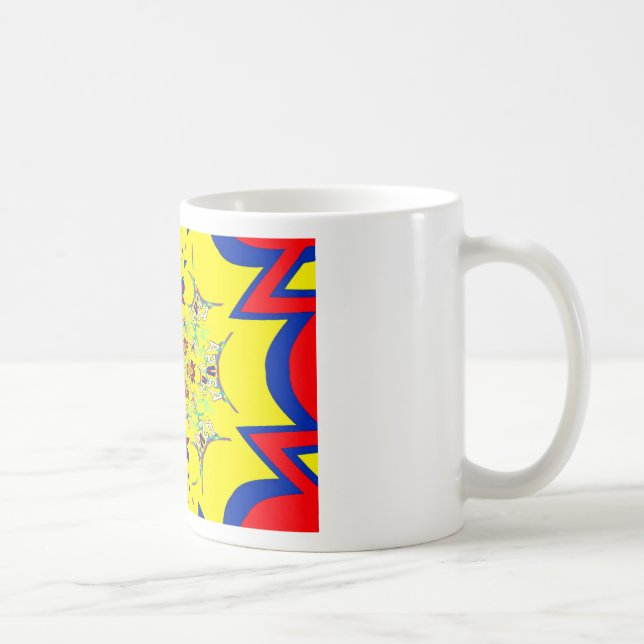 Farbenfrohe braune Damaskus Design Art Print Tasse (Rechts)