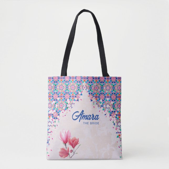 Farbenfrohe Bride Tote Bag - Eleganter Mosaik Arch (Vorderseite)