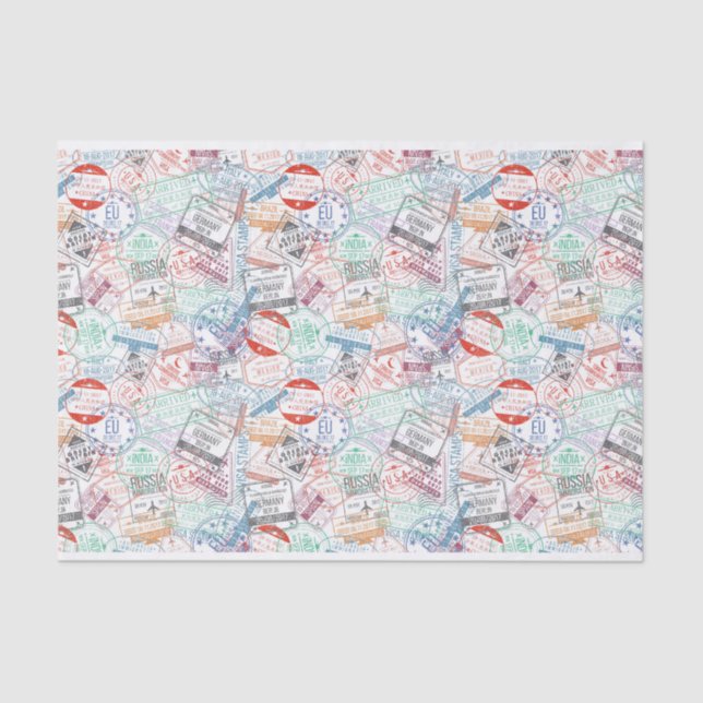 Farbenfrohe Briefmarke für Reisen oder Briefmarken Seidenpapier (Vorderseite)