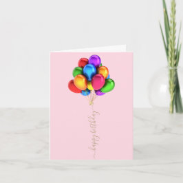 Farbenfrohe Bright Balloons | Happy Birthday Scrip Karte