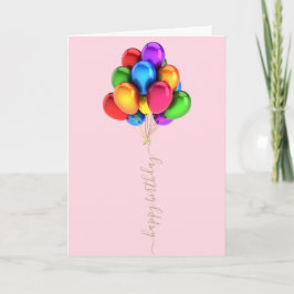 Farbenfrohe Bright Balloons | Happy Birthday Scrip Karte
