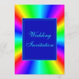 Farbenfrohe Bright-Rainbow-Hochzeit Einladung