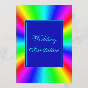 Farbenfrohe Bright-Rainbow-Hochzeit Einladung