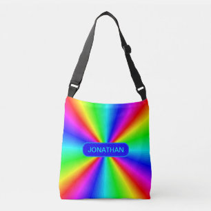 Farbenfrohe Bright Rainbow Personalisiert Tragetaschen Mit Langen Trägern