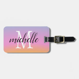 Farbenfrohe Bright-Regenbogen   Modernes Monogramm Gepäckanhänger