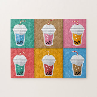 Farbenfrohe Bubble Tee 6 Pac Puzzle