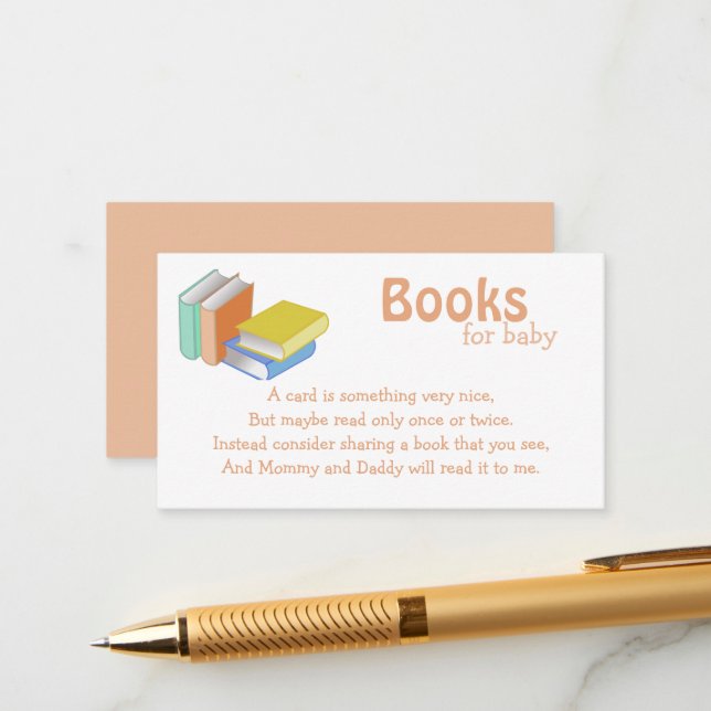 Farbenfrohe Bücher Geschlechtsneutrale Bücher für  Begleitkarte (Vorderseite/Rückseite Beispiel)