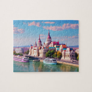 Farbenfrohe Budapest Skyline Puzzle
