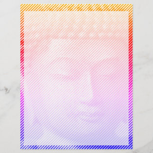 Farbenfrohe Buddha-Statue aus Linien Briefbogen