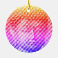 Farbenfrohe Buddha-Statue aus Linien