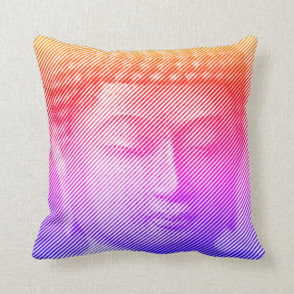 Farbenfrohe Buddha-Statue aus Linien Kissen