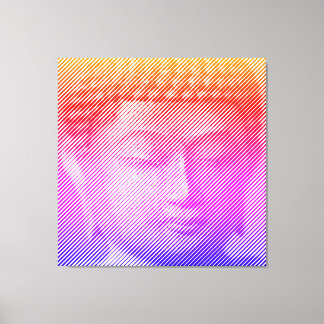 Farbenfrohe Buddha-Statue aus Linien Leinwanddruck