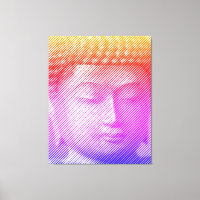 Farbenfrohe Buddha-Statue aus Linien