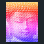 Farbenfrohe Buddha-Statue aus Linien Poster<br><div class="desc">Das Gesicht von Siddhartha Gautama,  Buddha,  mit geschnitzter Wirkung. Bild gebildet durch Linien mit variabler Breite. Geschenkidee für Menschen,  die asiatische Kunst und Spiritualität Liebe.</div>