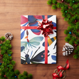 Farbenfrohe Bugs Whimsikäre Insekten Kunst Geschenkpapier