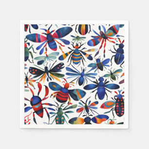 Farbenfrohe Bugs Whimsikäre Insekten Kunst Serviette