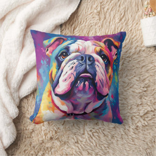 Farbenfrohe Bulldog Kissen
