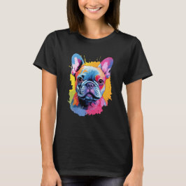 Farbenfrohe Bulldogin T-Shirt