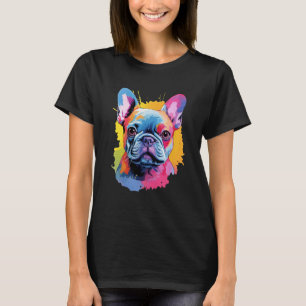 Farbenfrohe Bulldogin T-Shirt