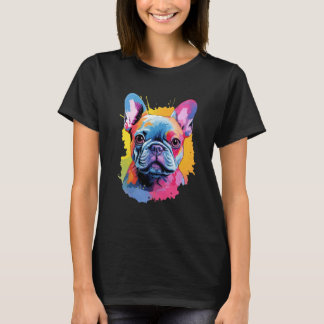 Farbenfrohe Bulldogin T-Shirt