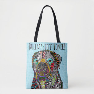 Farbenfrohe Bullmastiff Lover Toto Tasche