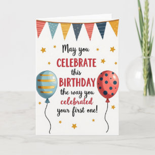 Farbenfrohe Bunting-Geburtstagskarte Karte