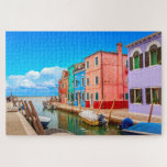 Farbenfrohe Burano Häuser mit Boote Venedig Italie Puzzle<br><div class="desc">Dieses atemberaubende Puzzle zeigt traditionelle,  farbenfrohe Fischerhäuser auf Burano in Venedig,  Italien #burano #venice #italy #insula #adventure #europe #mediterranée #travel #country #country #landschaftlich #vacation #outdoors #jigsaw #puzzle #jigsawpuzzle #gifts #fun #stockingstuffers #games #games</div>