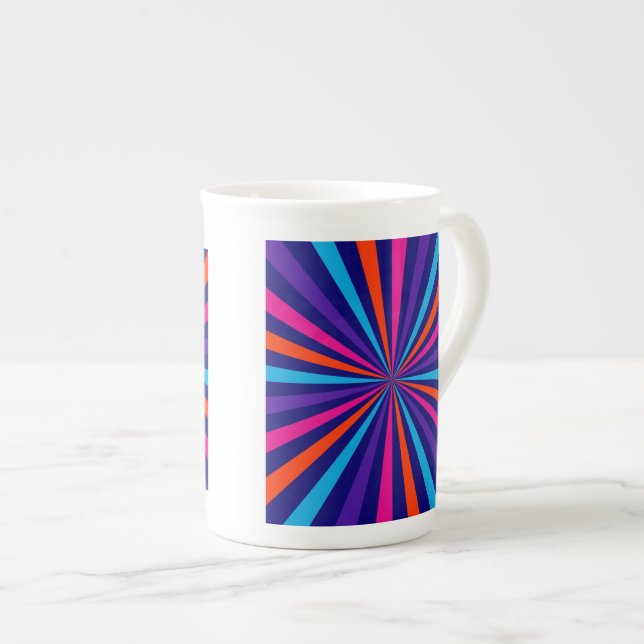 Farbenfrohe Burst Spinning Wheel Design Prozellantasse (Vorderseite Rechts)