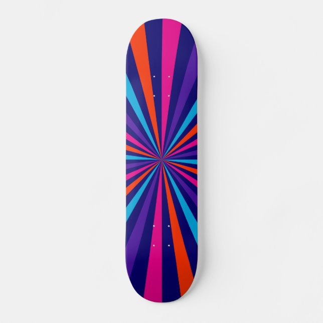 Farbenfrohe Burst Spinning Wheel Design Skateboard (Vorderseite)