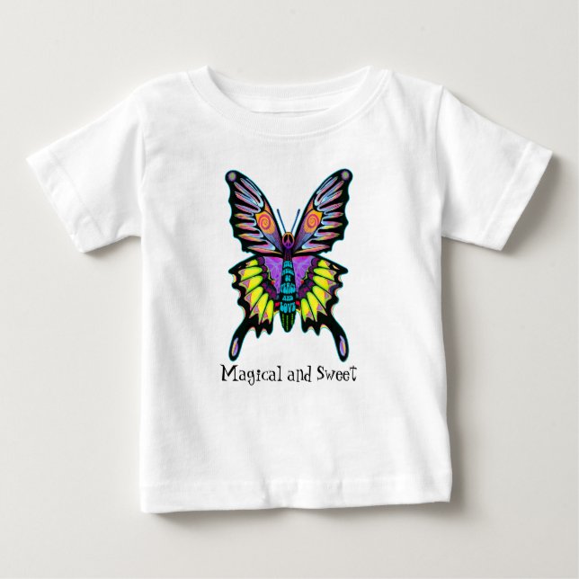 Farbenfrohe Butterfly Baby T-shirt (Vorderseite)
