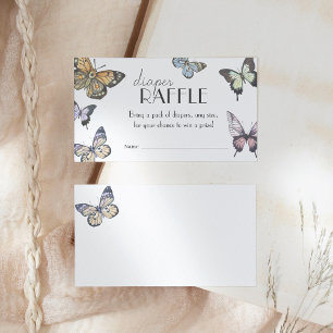 Farbenfrohe Butterfly-Babydusche Windelwindeln Begleitkarte