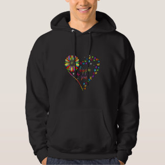 Farbenfrohe Butterfly Blume Herz Hoodie
