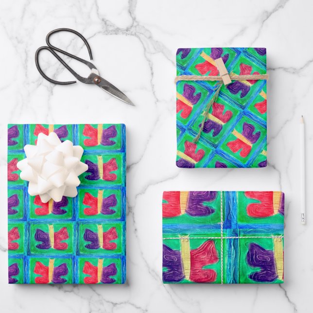 Farbenfrohe Butterfly | Filter | Grundlegende | Geschenkpapier Set (Vorderseite)