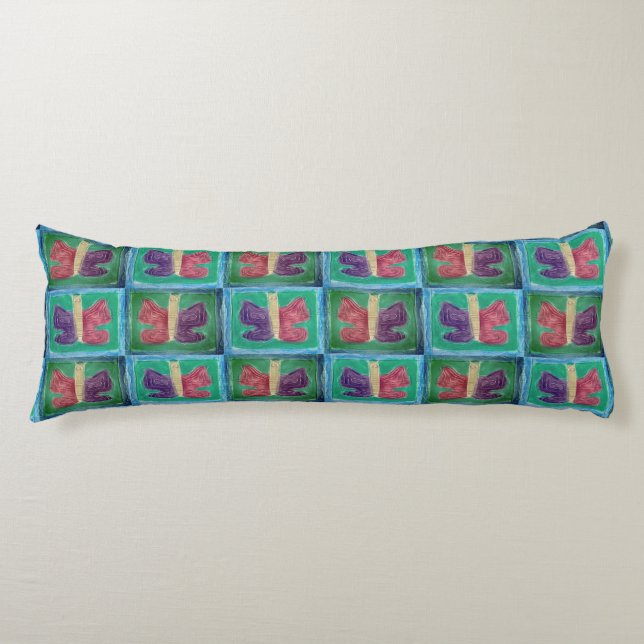 Farbenfrohe Butterfly | Filter | halber Rückgang | Seitenschläferkissen (Vorderseite)