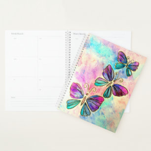 Farbenfrohe Butterfly Flying Planner Frühjahr Planer