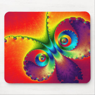 Farbenfrohe Butterfly-Fraktal Mousepad